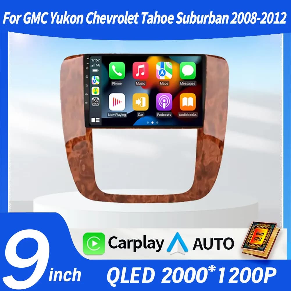 Autoradio For GMC Yukon Chevrolet Tahoe Suburban 2008-2012 HD Touch Screen Autoradio Wireless CarPlay Android Auto, GPS FM/SWC