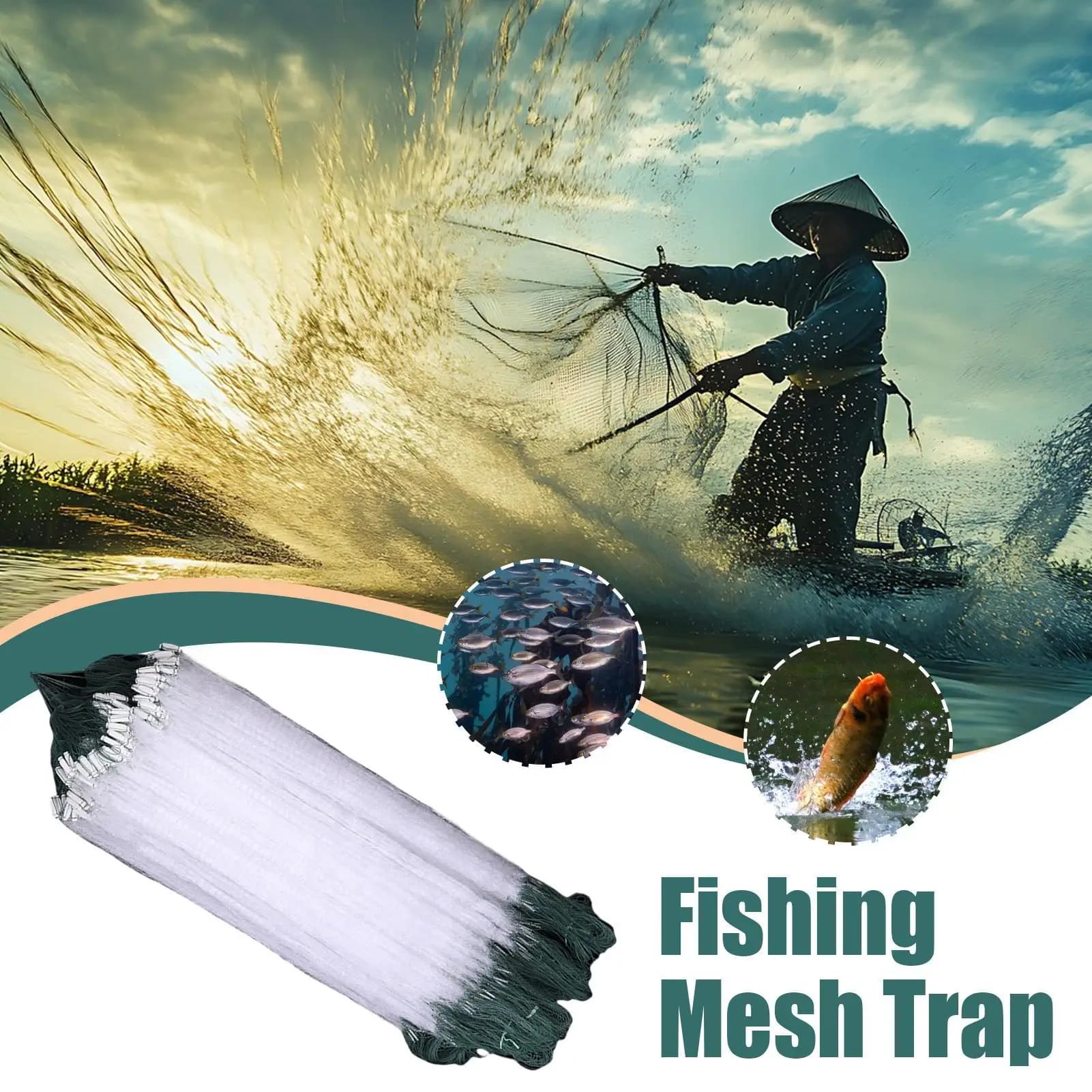 Fishing Mesh Trap Multifunctional Efficient Fish Catching Mesh Folded Lobster Shrimp Nets Cage Accessories Fish Catching Mesh