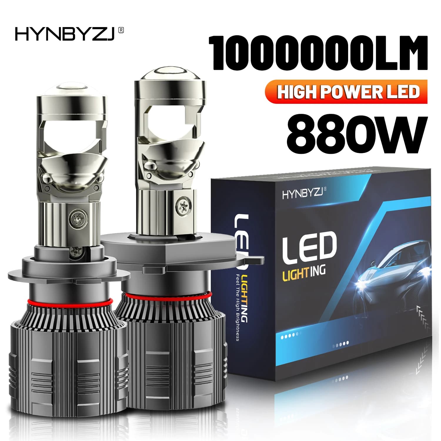 HYNBYZJ H4 H7 Lente LED Lampadina per fari Canbus Mini LED H8 H9 H11 9005 HB3 9006 HB4 Lenti per proiettori Auto LED Fari Fendinebbia