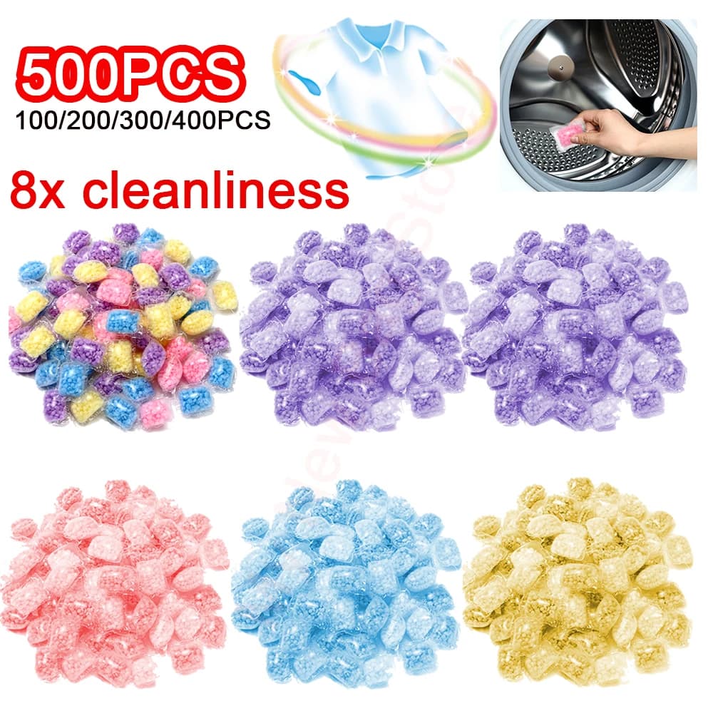 100-500 pz perline per bucato detersivo liquido capsula palla fragranza perline morbido abbigliamento diffusore profumo per lavatrice