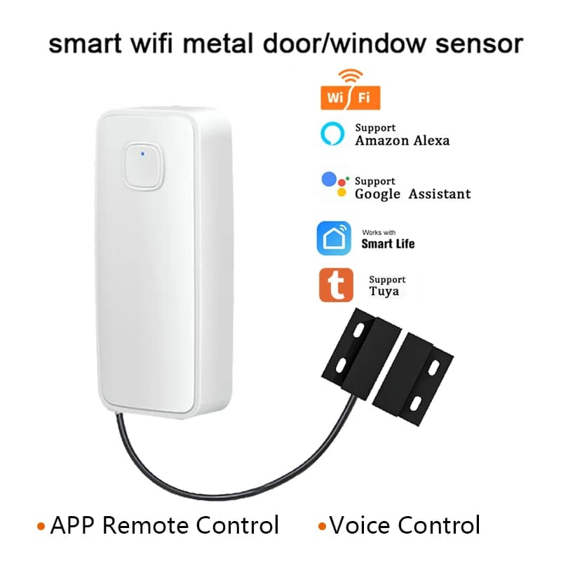 Rilevatore magnetico per porte e finestre intelligente Allarme di sicurezza WIFI Sensore di allarme per rilevatore aperto chiuso per antifurto domestico