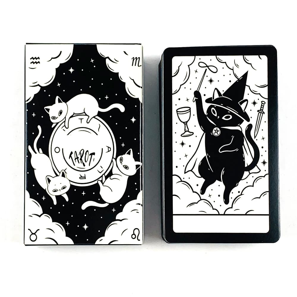 Tarocchi A 78 Cute Cat Deck Oracle English Visions Divination Edition Borad Giochi di gioco, Giochi di società Carte per la famiglia
