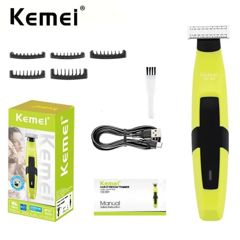 Kemei Electric Razor Rechargeable, Trimmer for Barba and Body Without Male, Waterproof Barba Machine, Styling Tools