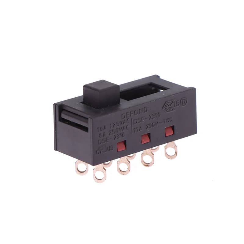 1pc DSE-2310 pin 8 foot 3 rows 8 a250v lever switch black sliding switch for hair dryer parts