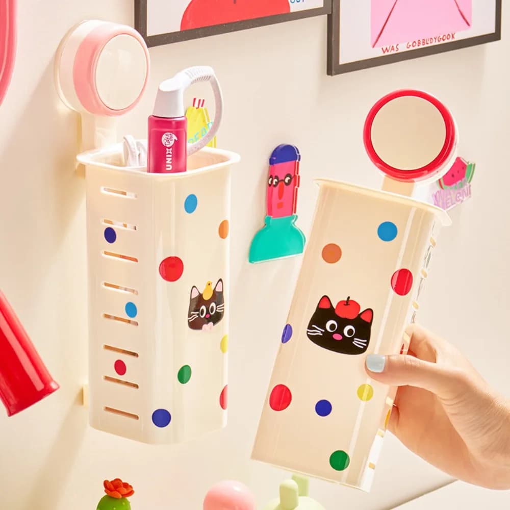 Carton-shaped curling door, bathroom holders without drilling, space saving, plastic, wall
