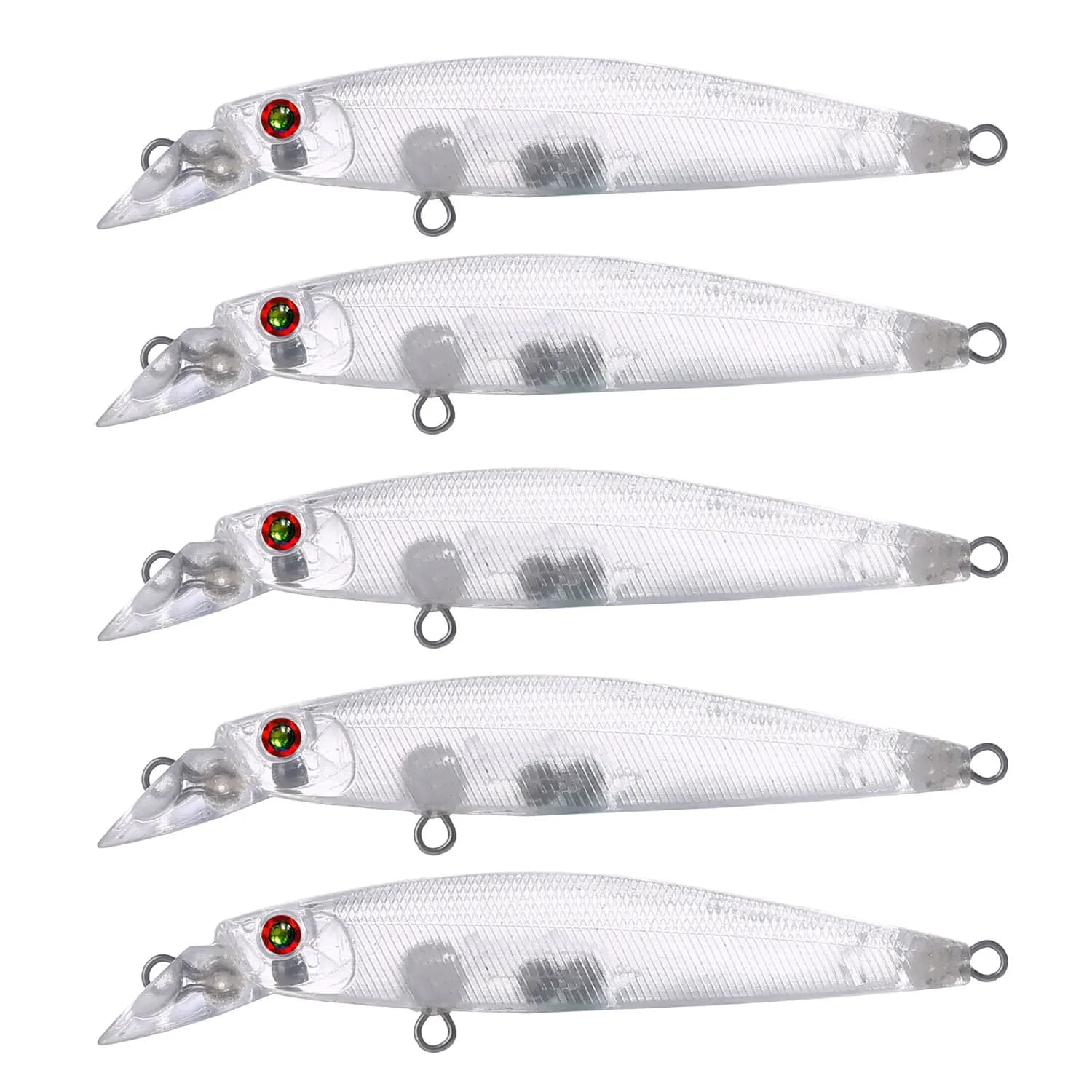 25pcs Unpainted Fishing Lures Set,Blank Minnows,10.6cm 7.5g Wobble Plastic Pencil Artificial Baits,DIY Clear Bait Embryo