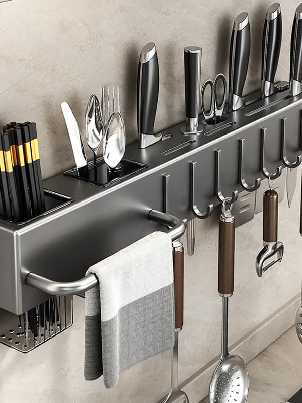 Stainless Steel Kitchen Knife and Storage Chopstis Ra Multifunction Wall Organizer Without Drilling For Kitchen Tools