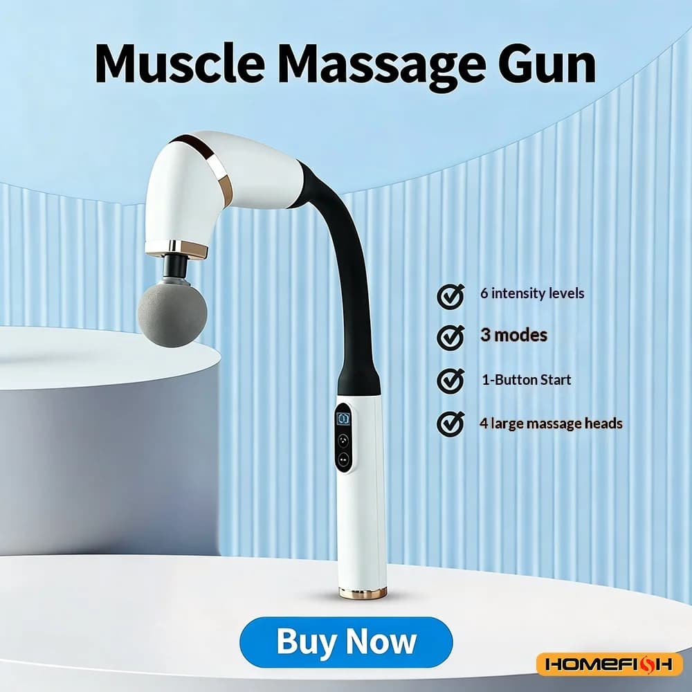 Intelligent Rechargeable Massage Gun, Electric Massage Deep Percussion Portable for Back and Body, Domestic Use