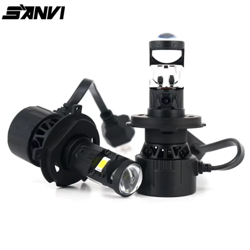 2PCS LHD H4 H7 HB3 9005 9006 H11 LED Projector Mini Lens Headlight Bulbs 45W Lens 6500K White Fog Light Lamp Accessories 12V