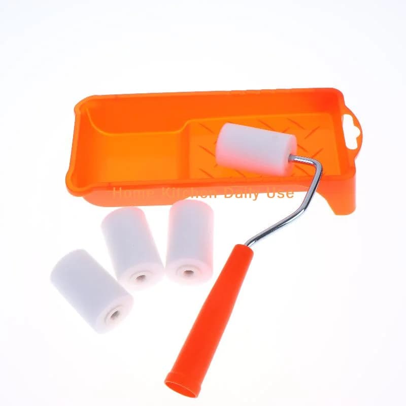 Kit Rullo per Pittura Portatile da 2 Pollici, 6 Rulli in Schiuma e Vassoio per Vernice per Ritocchi Fai-da-te su Mobili, Ante e Bordi
