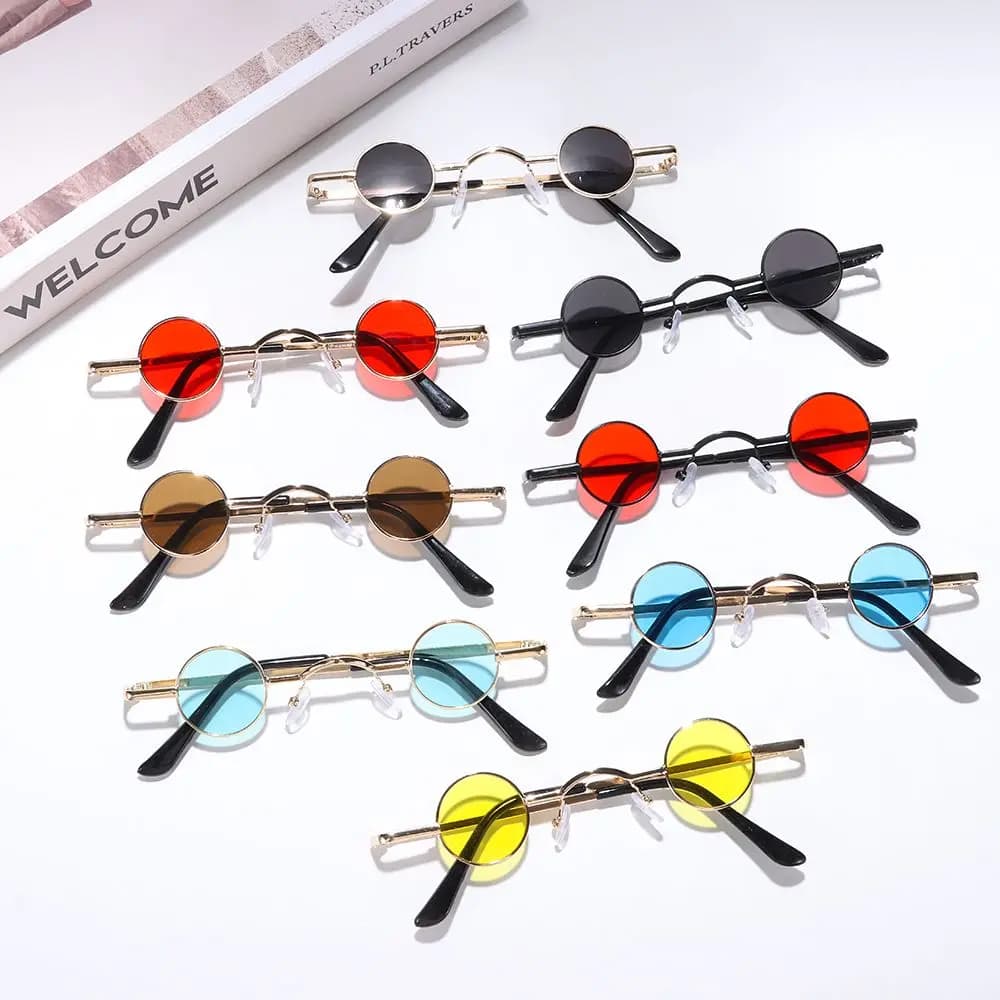 Retro Candy Color Hip Hop Punk Sun Glasses Small Round Sunglasses Shades