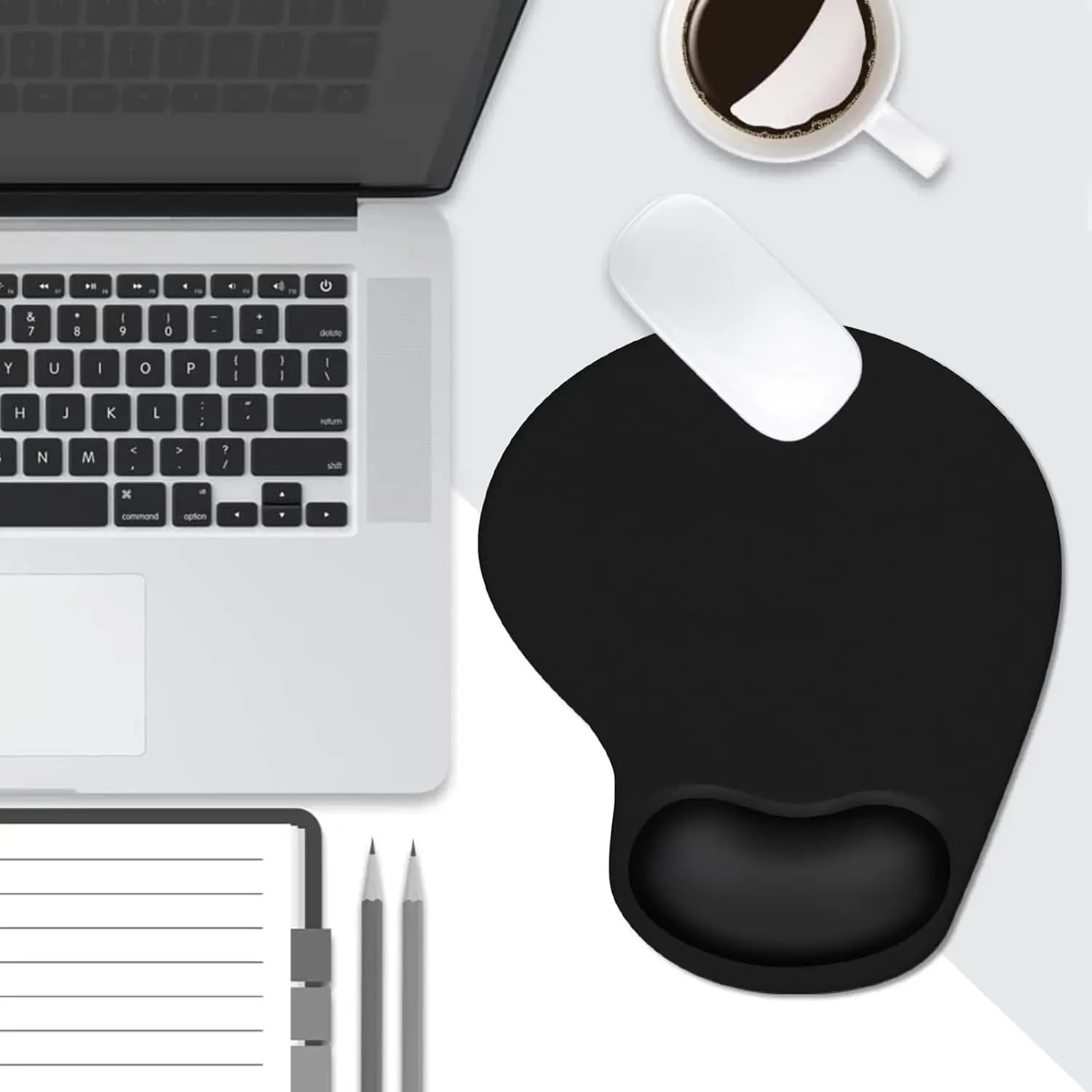 Tappetino per Mouse ergonomico con supporto per poggiapolsi, tappetino per Mouse con comodo polso in Gel e Base in PU antiscivolo per alleviare il dolore, Computer