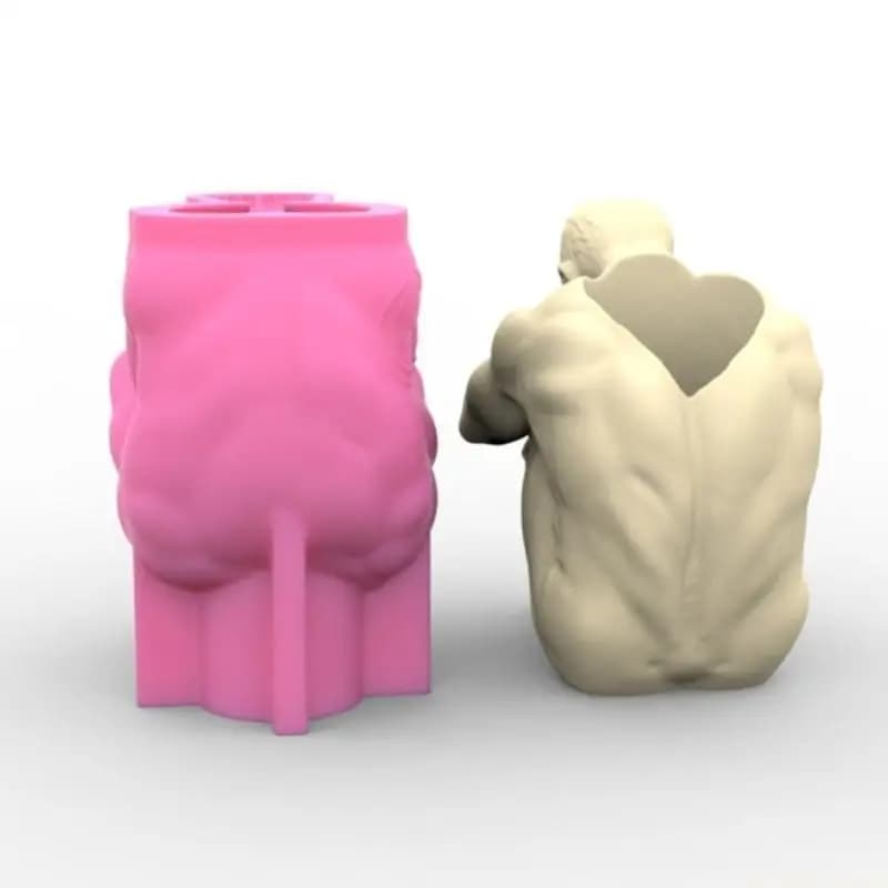 D46E Silicone flower pot mold Succulent flower pot mold Gesso clay mold for human body