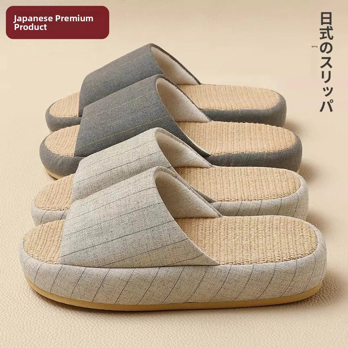 Pantofole in Lino per Interni, Antiscivolo, Assorbenti, Silenziose, Primavera-Autunno, per Coppie, in Cotone e Lino, per Donna e Uomo, Quattro Stagioni