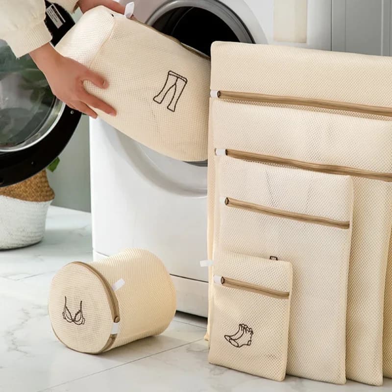 6/1 net linen bags for delicate, lingerie bags for delicate washing with updated premium zipper, washing machine