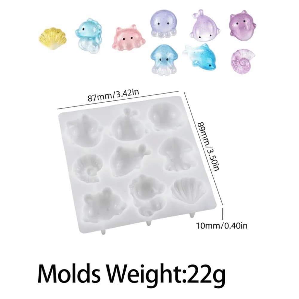 Sea Creatures Silicone Mold DIY Handmade Seahorse Octopus Angel Jewelry Casting Mold Flexible Reusable Resin Mold Jewelry Making