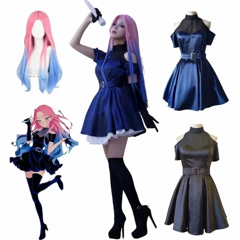 ABC123Alien Mizi Dress Wig Anime Alien Stage Cosplay Halloween Carnival Party Costume For Womens,3'f.5;j.8