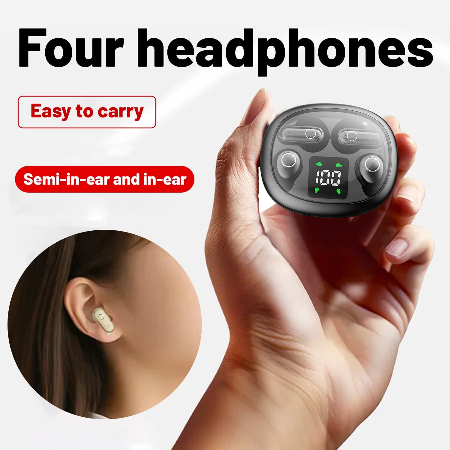 Auricolari Bluetooth Wireless TWS 2025, Cuffie Stereo HiFi a Bassa Latenza con Riduzione del Rumore per Smartphone