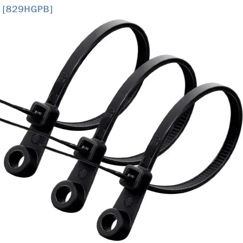【HGPB】 Fascette per cavi con foro per vite da 100 pezzi Fascette per cavi in nylon fisse riutilizzabili Fascette autobloccanti Cinghie di fissaggio Organizzatore ad anello