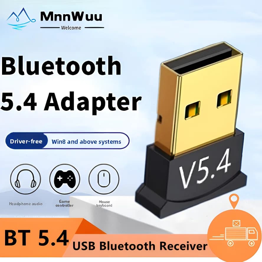 Adattatore Bluetooth USB 5.4/5.3/5.0 Ricevitore audio Bluetooth USB wireless per PC Desktop Laptop Mouse Tastiera Cuffie Altoparlanti