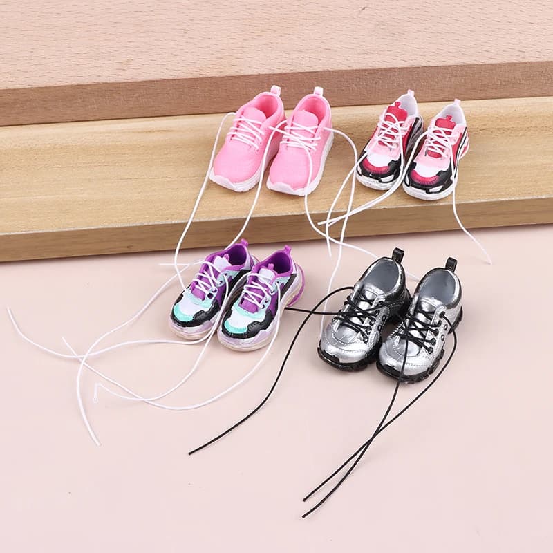 1 paio di scarpe sportive da 3,5 cm di lunghezza, stivali, scarpe da ginnastica per bambole 1/6, accessori per vestire, oggetti di scena fai da te per case delle bambole