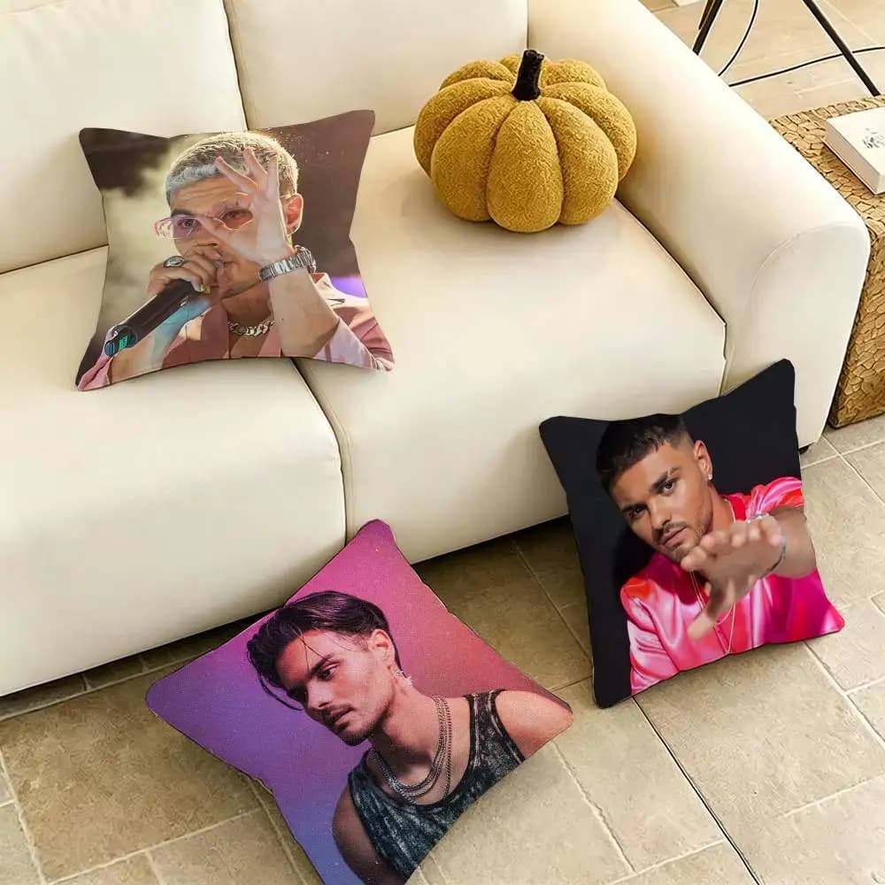 Abraham M-Mateo Latin Pop Pillow Case Square Double-Sided Sofa Cushion Cover Bedroom Bedside Pillow Gift
