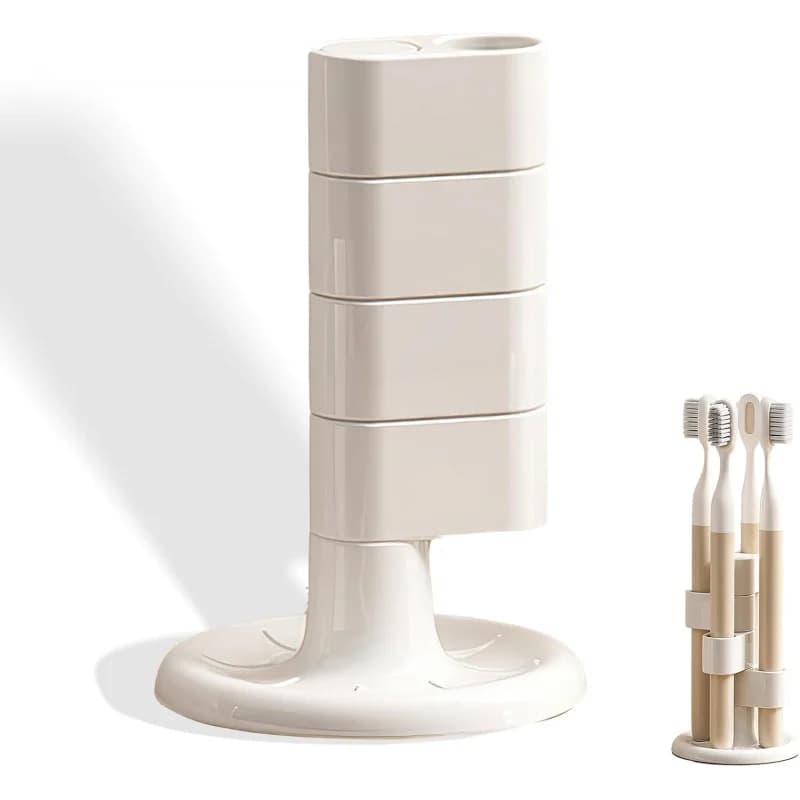 360 ° Portaspazzolino Rotante Multifunzionale, Organizzatore da Scrivania per Trucchi e Penne Stilografiche - Accessorio per l'Organizzazione del Bagno