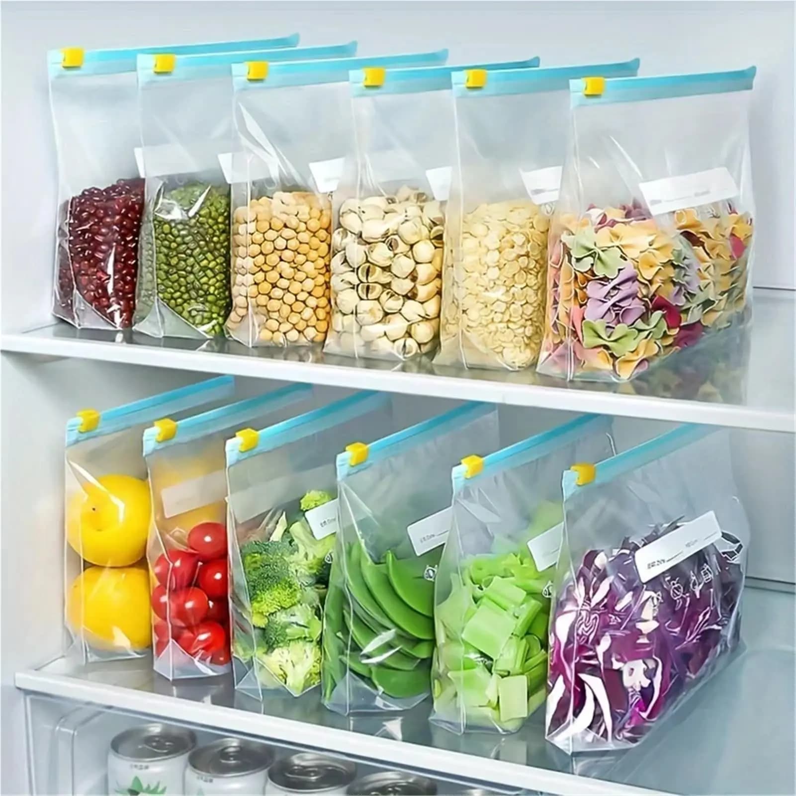 45-Pack Reusable Airtight Food Grade Silicone Food Storage Bags Set - Leak-Proof Freezer Storage Home Containers for Girls, Boys, Kitchen Utensils Preservation (Not Microwave-Safe)