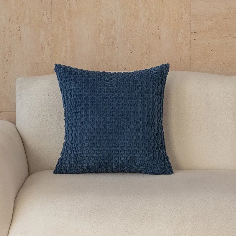 Solid color pillow cover with soft bubble texture, decorative pillowcase for sofa and bed, customizable
