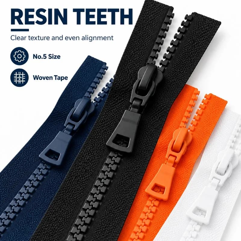 2/5/10Pcs 5# 60-90cm Resin Zipper Jacket Front Open-End Closure Kids Coat Separating Zip Clothing Repair DIY Sewing Accessories