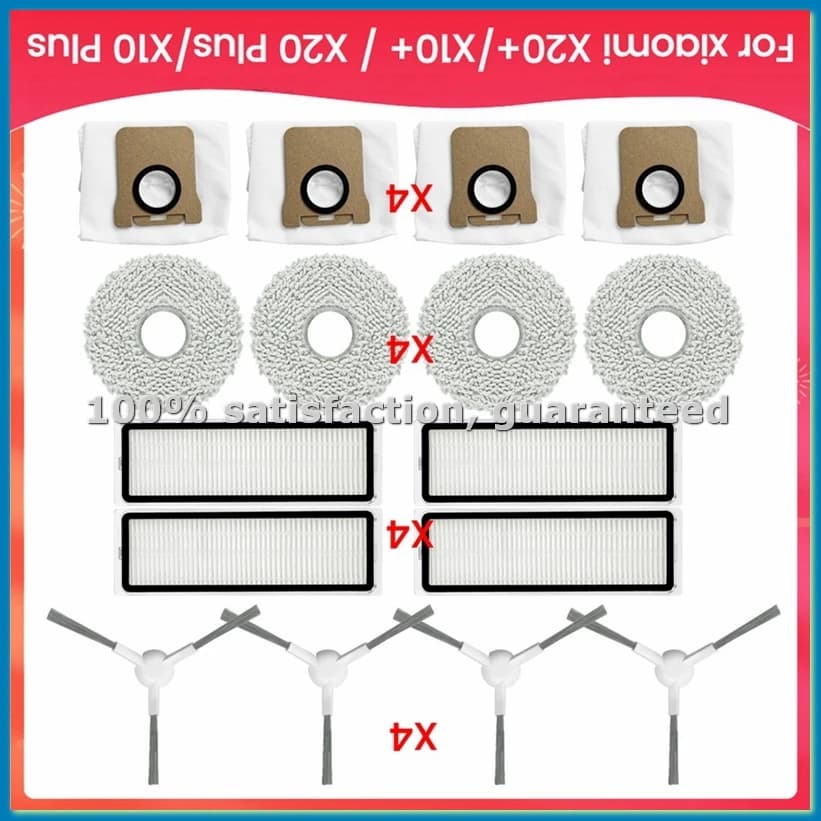Accessori e Ricambi per Robot Aspirapolvere X20+, X10+ / X20 Plus, X10 Plus: Spazzola Laterale, Filtro HEPA, Panno Lavapavimenti, Sacchetti Raccoglipolvere