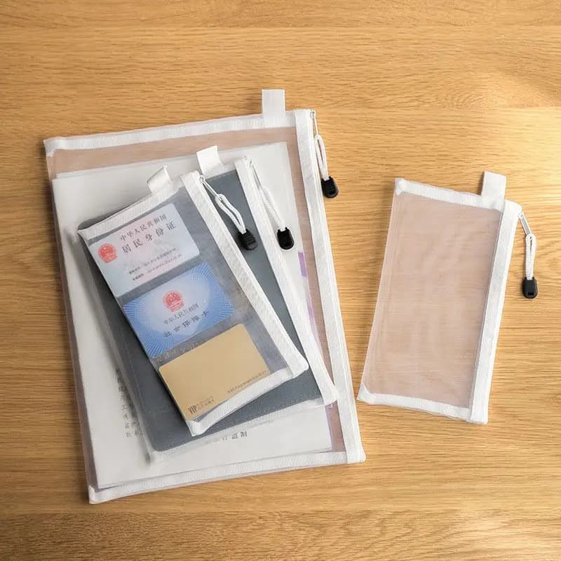 Borsa per documenti trasparente con cerniera Borsa in nylon A4/A5/A6 puzzle giocattolo borsa per smistamento borsa per matite cartella borsa per ufficio cancelleria