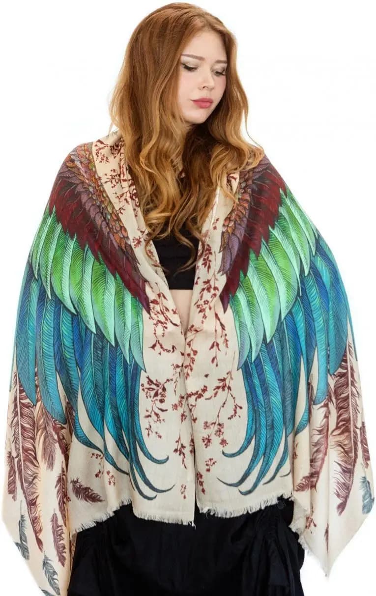 Cotton Scarves Hand Painted with Digital Stamps, Soft and Elegant Accessories for Daily Use