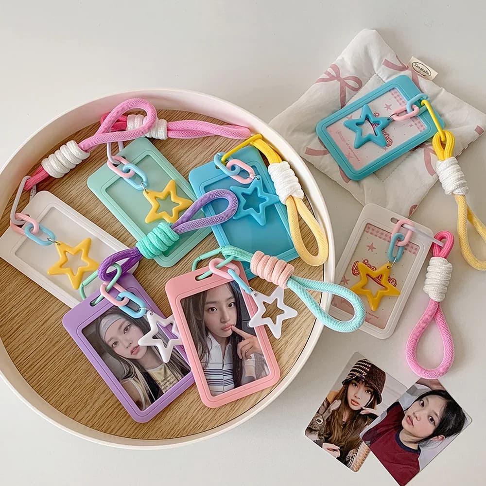 Portafoto Porta carte per diapositive Custodia protettiva Portachiavi Kpop anti-smarrimento per regalo di raccolta per l'uso quotidiano