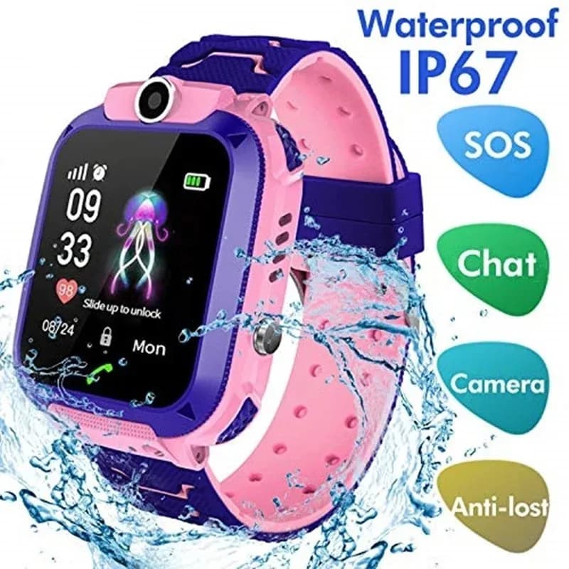 2G Children Smart Watch SOS Call LBS Position Children's Phone Watch IP67 Waterproof Camera Remote Smartwatch Girls Boys Birthday Gift