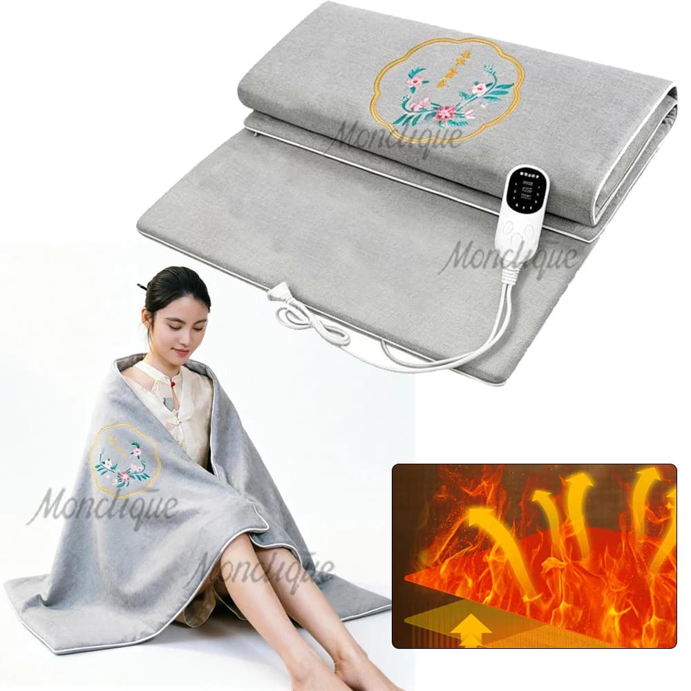 Electric Heating Moxibustion Pad Large Size Wormwood Heating Blanket 9-speed Adjustment Back Neck Lasting Hot Compress Relaxing