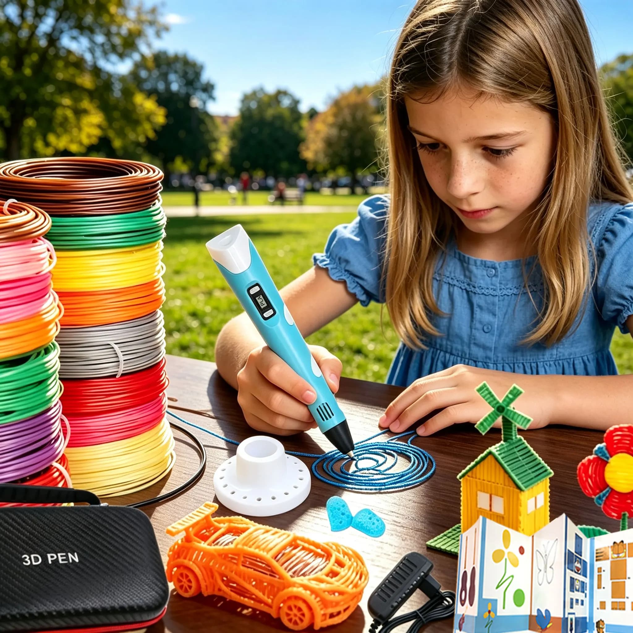 Penna 3D Creativa per Bambini 2026 con Display LCD, Adattatore di Alimentazione, Valigetta, Filamento PLA, Regalo di Compleanno e Natale per Bambini