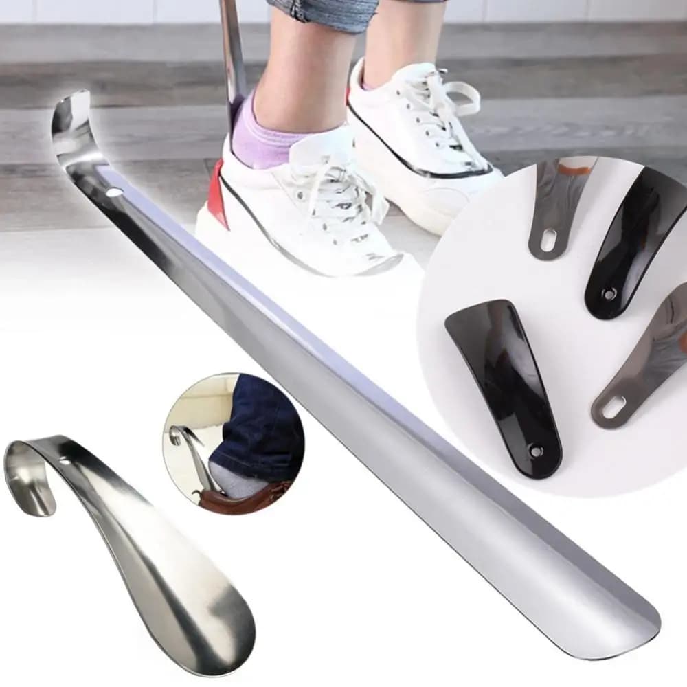 Universale portatile fornitura domestica scarpe in acciaio inox sollevatore cucchiaio strumento durevole indossando manico lungo Pull calzascarpe professionale