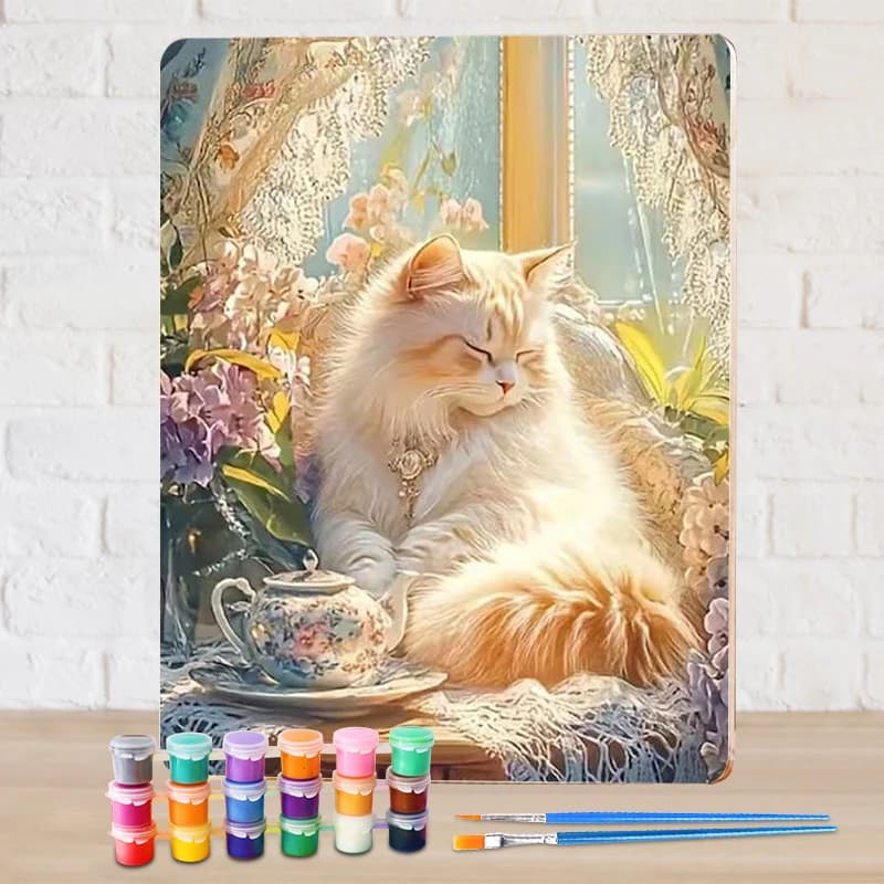 GATYZTORY Cat Paint By Numbers Gift Drawing Kit Animal Painting Numbers Home Wall Art Decor Acrylic on Canvas Paints