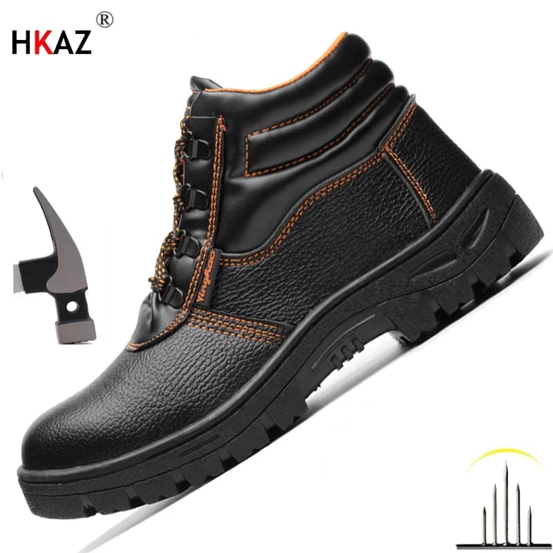 Scarpe da ginnastica da lavoro da uomo di nuova moda Stivali impermeabili Scarpe antinfortunistiche leggere e traspiranti con punta in acciaio Scarpe indistruttibili antiforatura