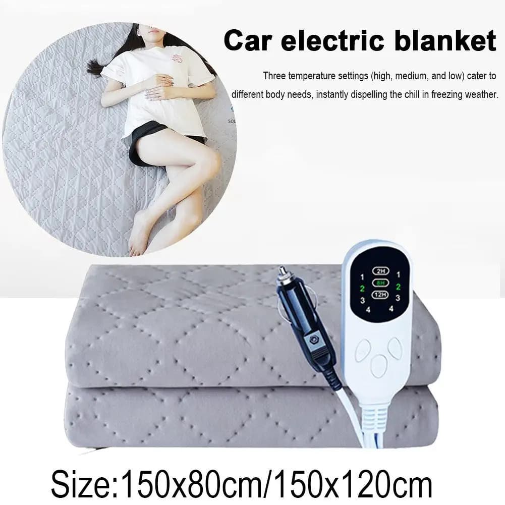 Car Electric Blanket 12V Intelligent Constant Temperature Heating Blanket Timing Function For Winter Travel Camping Accessory