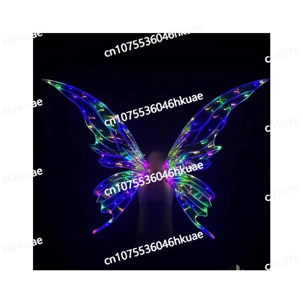 Vendita all'ingrosso grandi ali di farfalla fata angelo in cristallo trasparente LED illuminano accessori per costumi per decorazioni natalizie