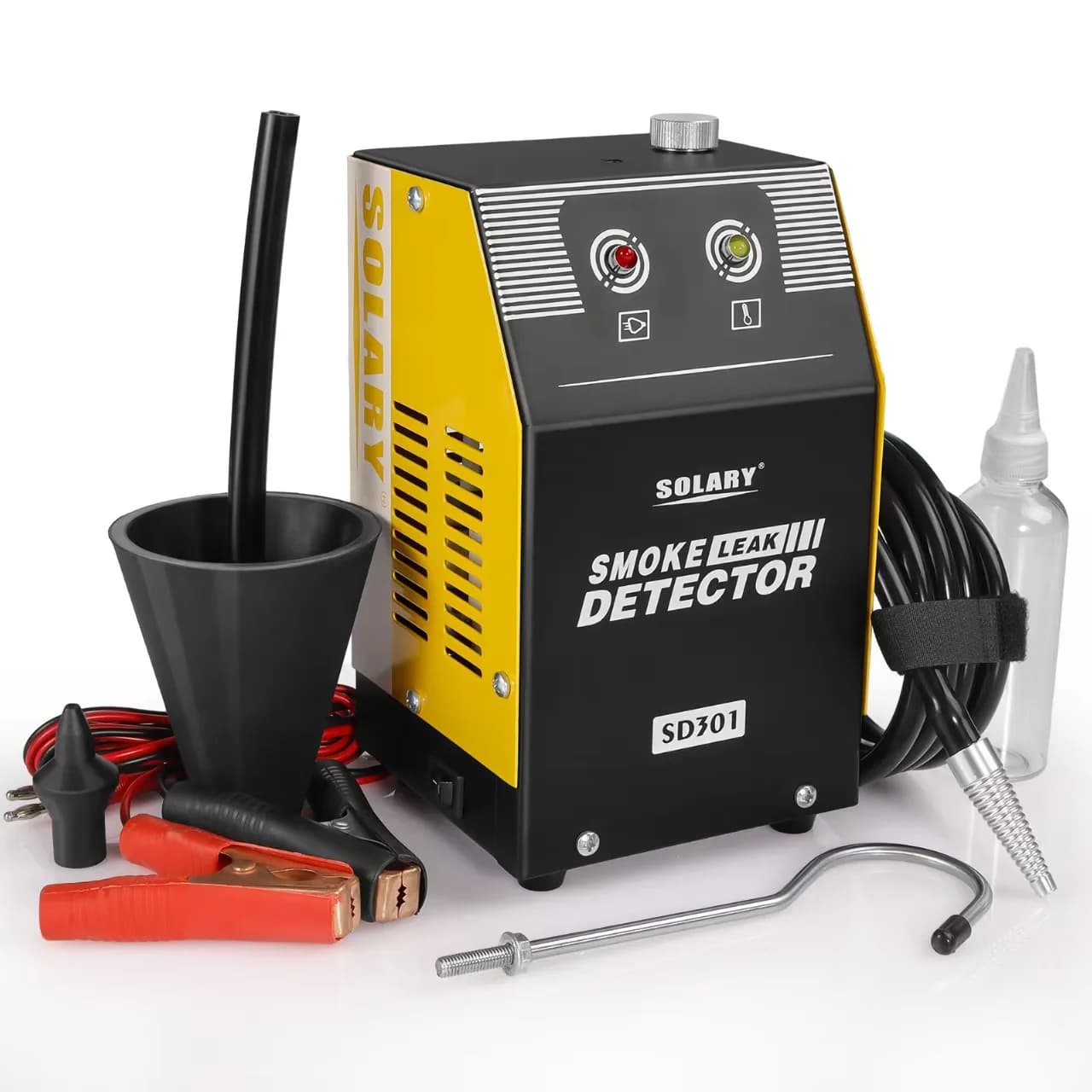 SD301 EVap Smoke Machine Tester diagnostico per auto con funzione analizzatore motore per tutte le strumenti di rilevamento perdite di auto (giallo-nero)