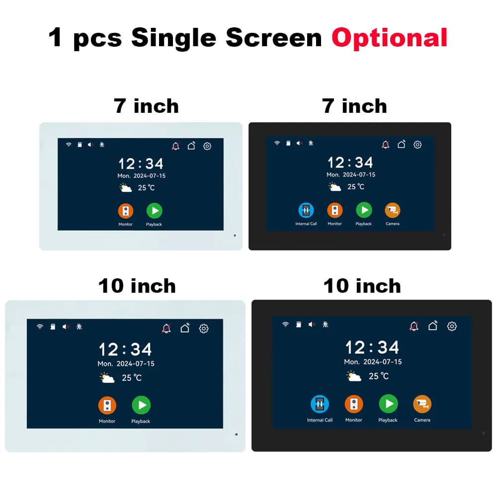 2-Wire TUYA Smart Video intercom doorbell 7/10 inch LCD is optional, with 1 LCD sold separately for the 2-Wire doorbell system,