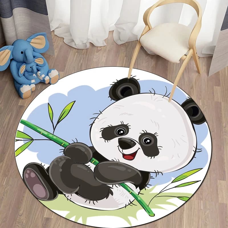Nice cartoon Panda Round carpet Non-slip carpet for living room Bedroom Decoration bathroom Children's play carpet Yoga Mat