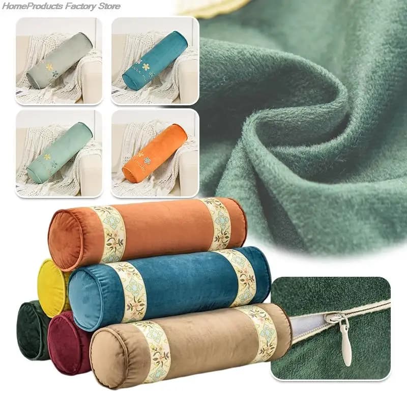Federa per cuscino cilindrica Fodera per cuscino Flanella calda Comoda federa per cuscino Cuscino per collo Poggiatesta Supporto lombare Fodera per cuscino