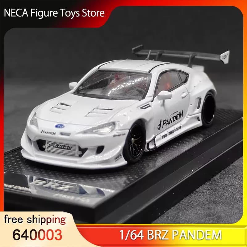 Modellino Auto da Drift JDM Modificata Rocket Bunny Widebody BRZ PANDEM in Scala 1:64, Bianca, in Lega Pressofusa, con Base Espositiva, Giocattolo Regalo per Ragazzi