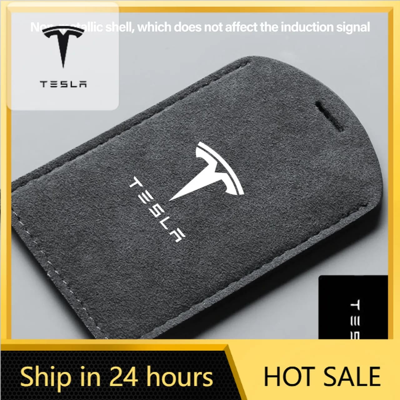 Car Sticker Suede Key Cover For Tesla Model 3 Model X Model Y Car Smart Remote Key Bag Card Case Shell Holder Protection Auto Ac
