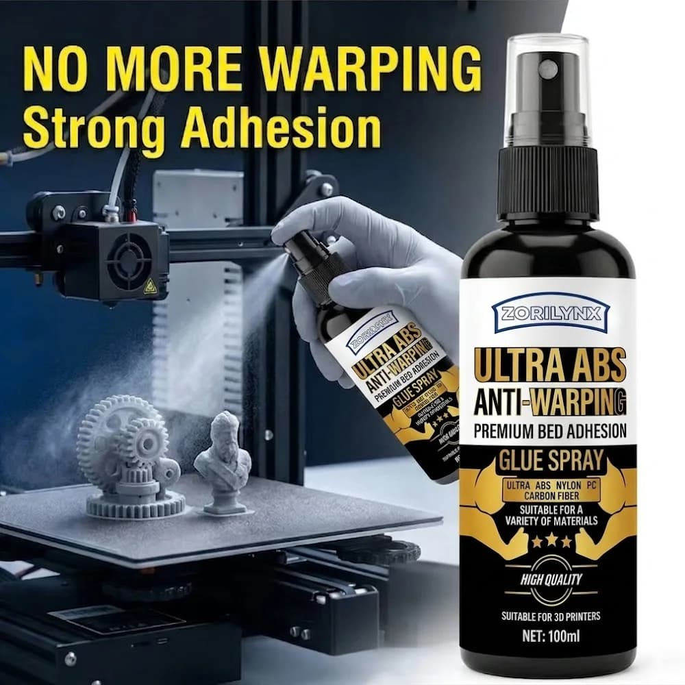 100ml 3D Printer Glue Spray Bed Adhesion Anti Warping Liquid for PLA ABS PETG Nylon Filament Heated Bed Accessories ZORILYNX