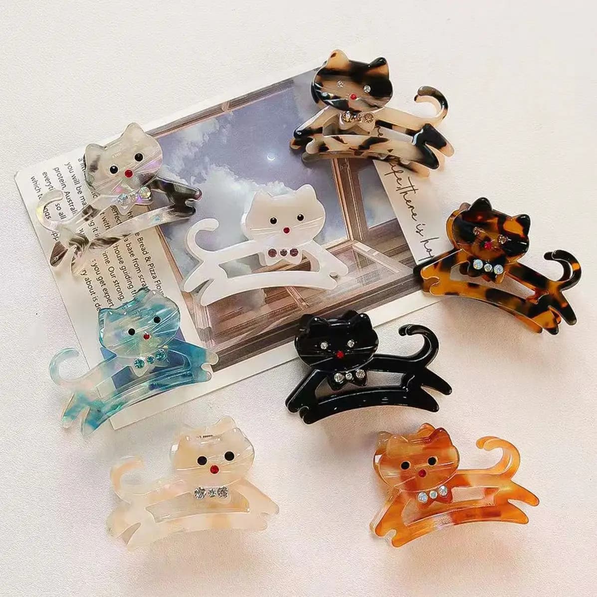 1pc coreano simpatico gattino punta trapano acido acetico afferrare ragazza dolce lato medio mezzo coda di cavallo piccolo fermaglio per capelli